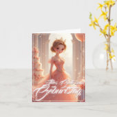 Carte Prinzessin zum Geburtstag im rosa Traumkleid (Fleur jaune)