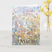 Carte Prismatic Stained Glass Effect - Rainbow Prismatic (Fleur jaune)