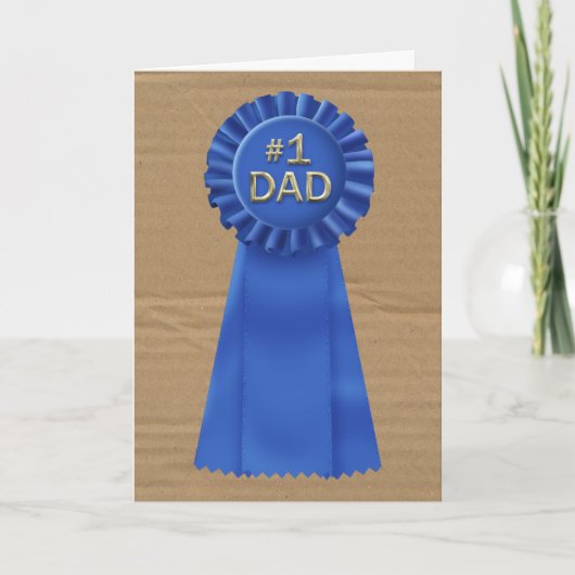 Carte Prix Blue Ribbon pour papa (Devant)