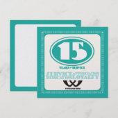 Carte Prix de service aux employés de 15 ans pour un rét (Devant / Derrière)