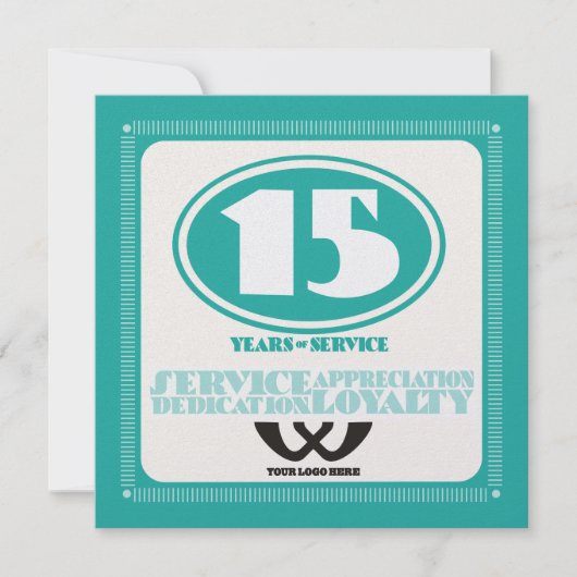 Carte Prix de service aux employés de 15 ans pour un rét (Devant)