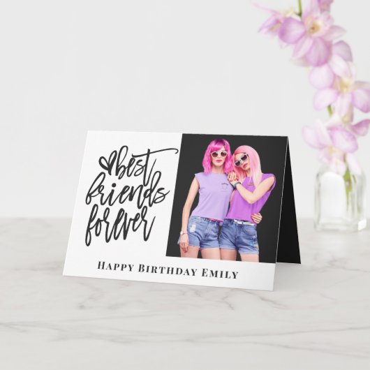 Carte Prix Friends Forever Photo Gray happy Birthday (Orchidée)