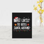 Carte Probablement Boss Père Noël Autour De Noël Fun Xma (Fleur jaune)