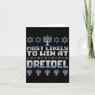 Carte Probablement Gagner À Dreidel Funny Hanoukka Match