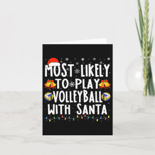 Carte Probablement Jouer Au Volley-ball Avec Père Noël C
