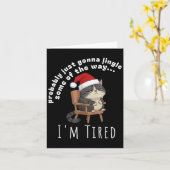 Carte Probably Just Gonna Jingle Some Tired Cat Funny Ch (Fleur jaune)