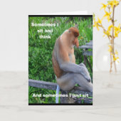 Carte Proboscis Monkey - Joyeux anniversaire (Fleur jaune)