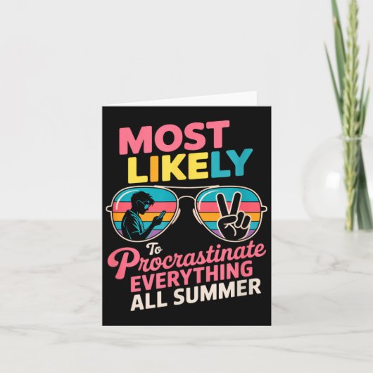 Carte Procrastinator Gift Funny Summer Quote Lazy Lifest (Devant)
