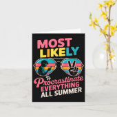 Carte Procrastinator Gift Funny Summer Quote Lazy Lifest (Fleur jaune)