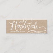 Carte produit artisanal en script blanc kraft (Devant)