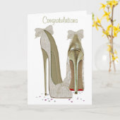 Carte Produits en papier pour chaussures à talons hauts (Fleur jaune)