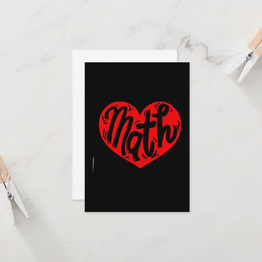 Carte Prof de maths à la Saint-Valentin (Devant/Arrière en situation)