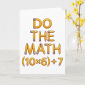 Carte Prof de maths drôle Faites le calcul (9x7)+4 (Fleur jaune)