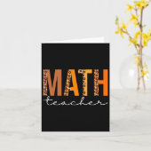 Carte Prof de maths léopard Squad Mignon automne Merci (Fleur jaune)
