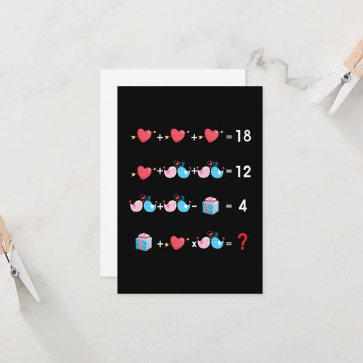 Carte Prof de maths pour la Saint-Valentin (Devant/Arrière en situation)