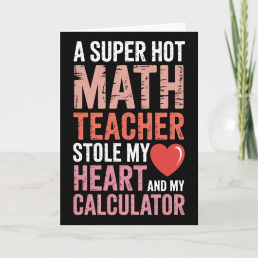 Carte Prof de maths Saint-Valentin Équation de cœur Algè (Devant)