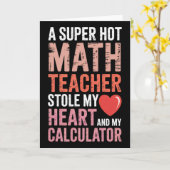 Carte Prof de maths Saint-Valentin Équation de cœur Algè (Fleur jaune)