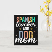 Carte Prof espagnol rétro & maman chien drôle premie (Fleur jaune)