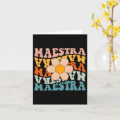 Carte Prof espagnole Groovy Maestra Rétro pour la rentré (Fleur jaune)