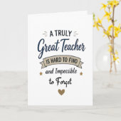 Carte Prof vraiment génial impossible à oublier (Fleur jaune)