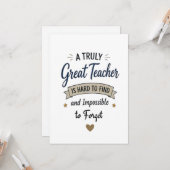 Carte Prof vraiment génial impossible à oublier (Devant/Arrière en situation)