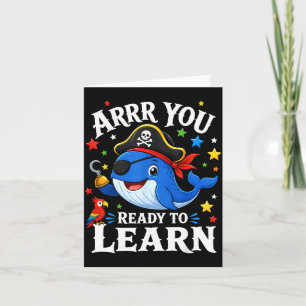 Carte Professeur baleine pirate drôle arrr prêt à appren