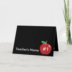 Carte Professeur Carte-Personnaliser noire/rouge de #1
