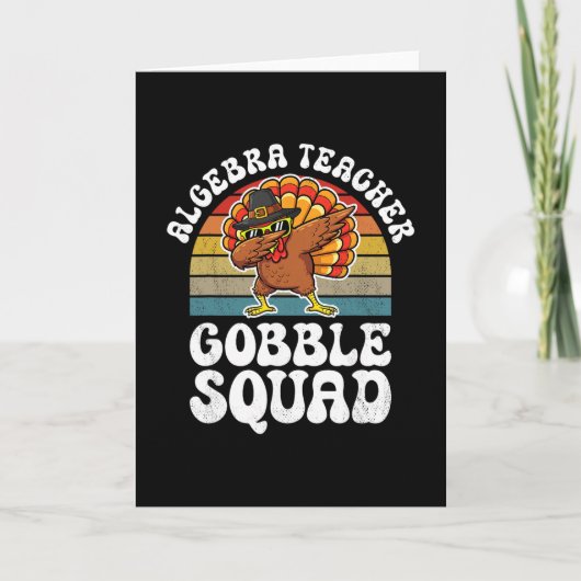 Carte Professeur d'algèbre de Thanksgiving Gobble Squad (Devant)