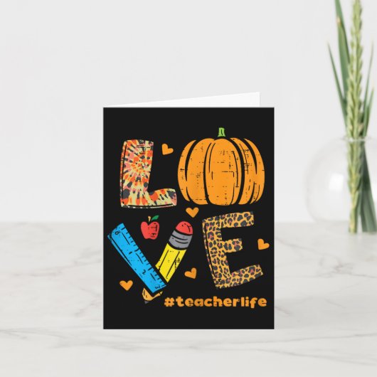 Carte Professeur d'amour Citrouille Léopard Automne Acti (Devant)