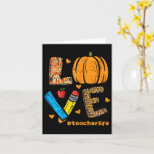 Carte Professeur d'amour Citrouille Léopard Automne Acti (Fleur jaune)