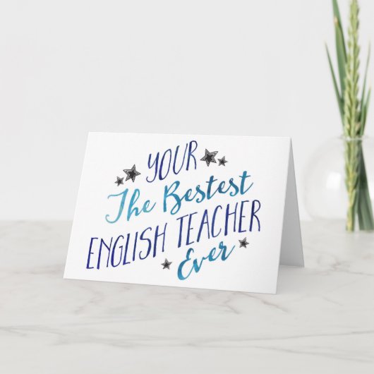 Carte Professeur d'Anglais drôle de Mispelled Bestest (Devant)