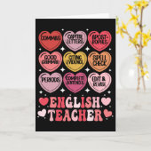 Carte Professeur d'anglais Saint Valentin Grammaire Prof (Fleur jaune)