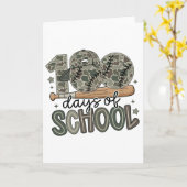 Carte Professeur de baseball camoué 100 jours d'école (Fleur jaune)