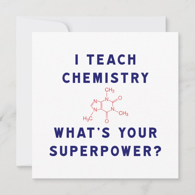 Carte Professeur de Chimie Superpuissance Science Graphi (Devant)