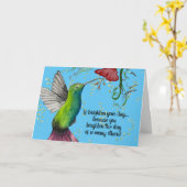 Carte Professeur de colibri d'aquarelle (Fleur jaune)