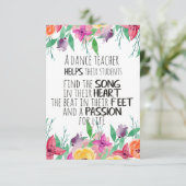 Carte Professeur de danse décor Cadeau d'appréciation po (Debout devant)