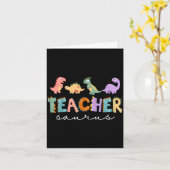Carte Professeur de dinosaure pour femmes Teachersaurus (Fleur jaune)