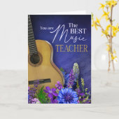 Carte Professeur de guitare Merci (Fleur jaune)