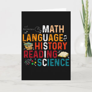 Carte Professeur de langue de mathématiques d'histoire d