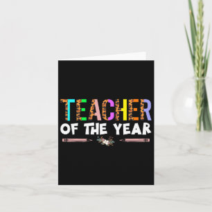 Carte Professeur De L'Année Fête Cadeau Professeur Appré