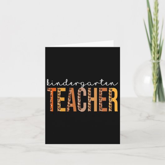 Carte Professeur de maternelle Léopard Automne Action de (Devant)