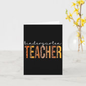 Carte Professeur de maternelle Léopard Automne Action de (Fleur jaune)