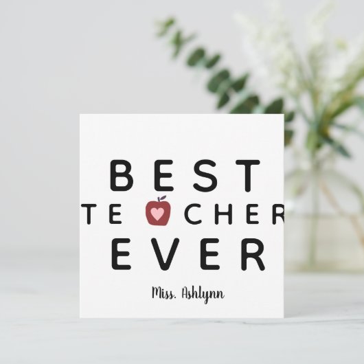 Carte Professeur de Merci personnalisé (Debout devant)