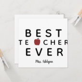 Carte Professeur de Merci personnalisé (Devant/Arrière en situation)