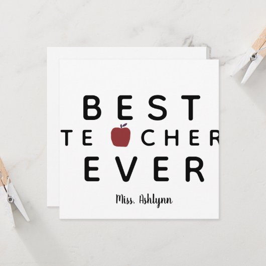 Carte Professeur de Merci personnalisé (Devant/Arrière en situation)