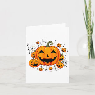 Carte Professeur de musique Halloween Citrouille d'autom