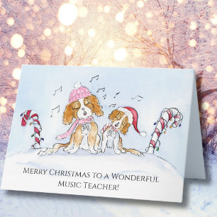 Carte Professeur de musique Joyeux Noël CKCS Chiens