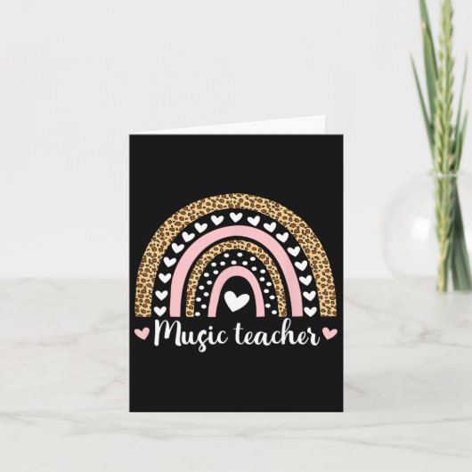 Carte Professeur De Musique Leopard Boho Rainbow 100 Jou (Devant)