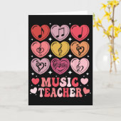 Carte Professeur de musique Saint-Valentin Notes de musi (Fleur jaune)