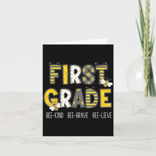 Carte Professeur de première année Groovy Bee Kind 1ère (Devant)
